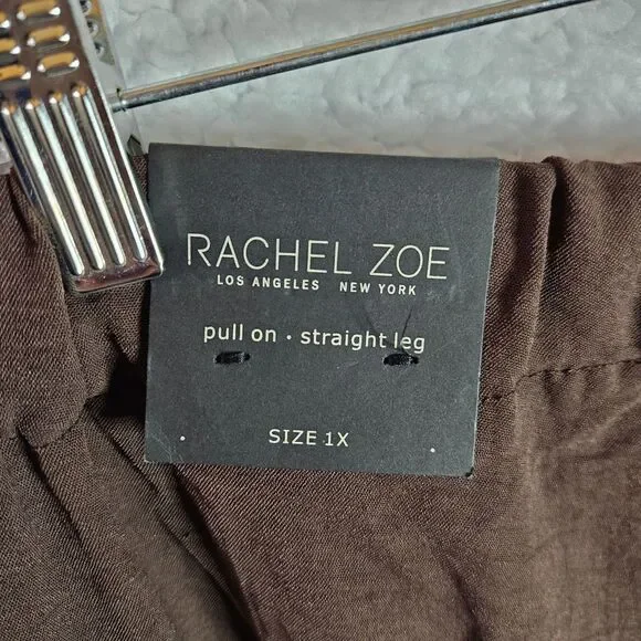 Rachel Zoe Flowy Pull On Brown Pants with Drawstring Size 1X NWT - Picture 4 of 5